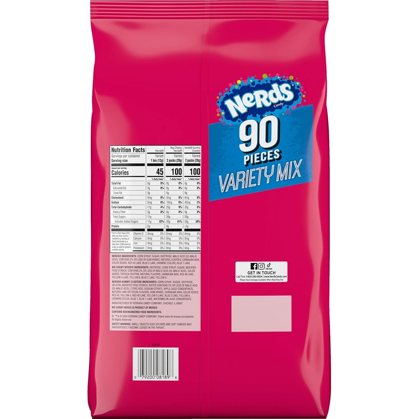 NERDS Variety Pack, Mixed Bag, Halloween Candy, 2.6 lbs