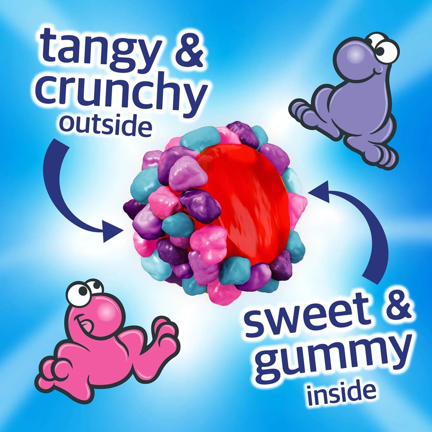 NERDS Gummy Clusters, Candy, Very Berry, Crunchy and Gummy, 8 oz